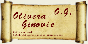 Olivera Ginović vizit kartica